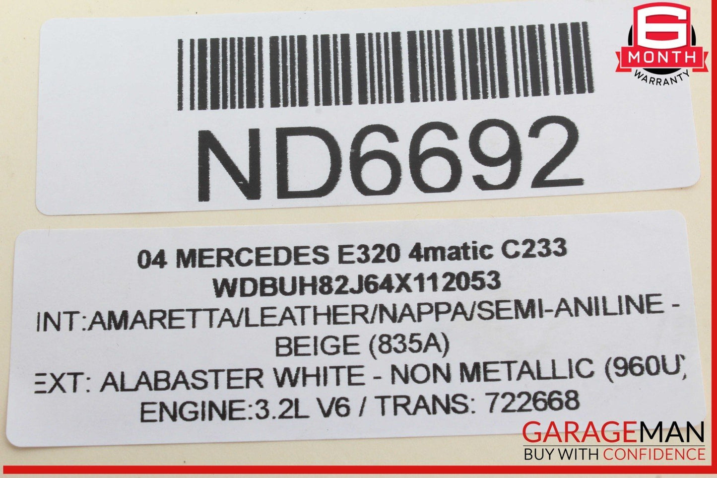 04-09 Mercedes W211 E320 4MATIC Rear Window Wiper Motor Arm 0390201579 OEM