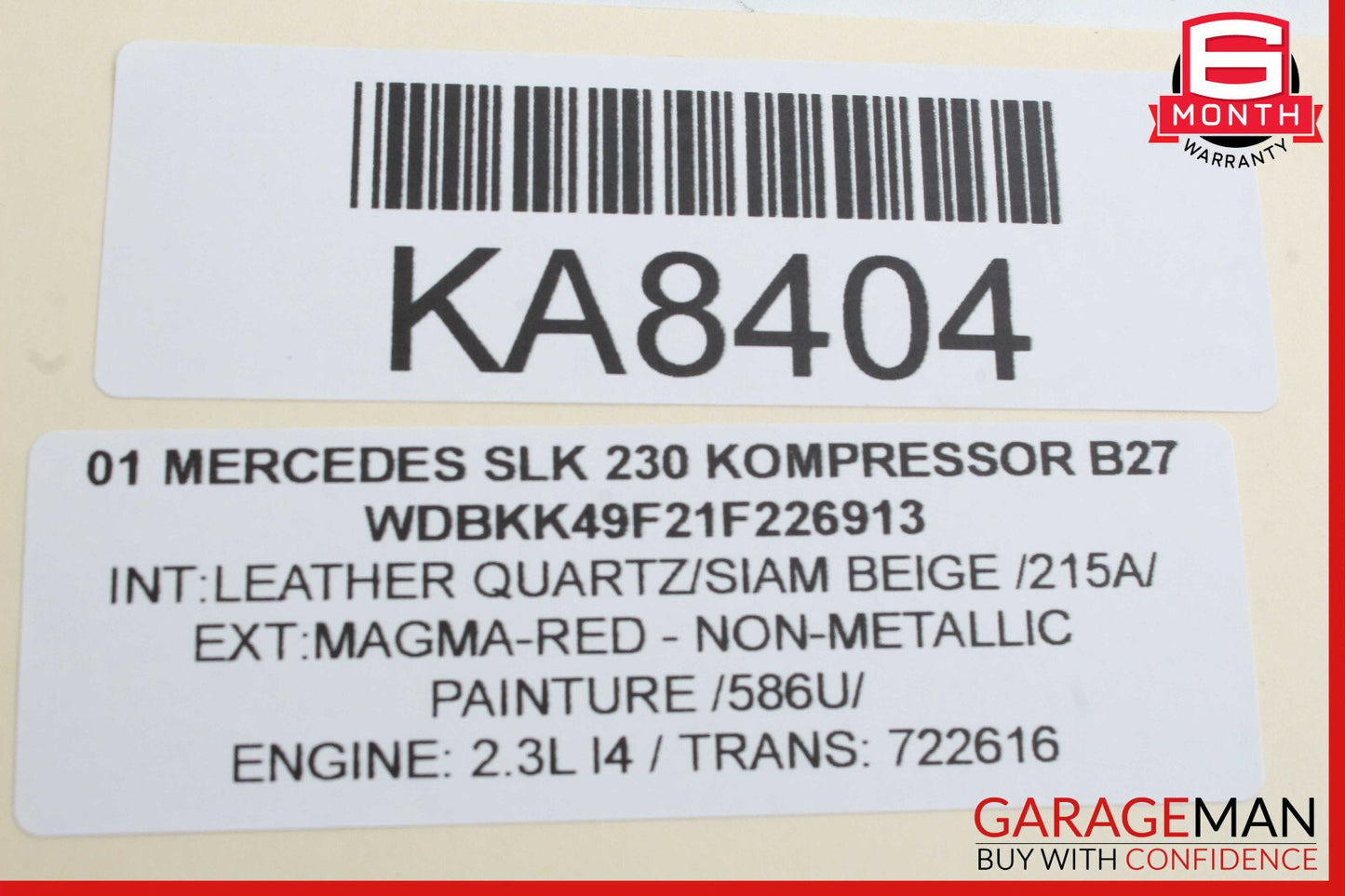 01-04 Mercedes R170 SLK230 Trunk Lid Lock Latch Actuator Assembly 1707500384 OEM