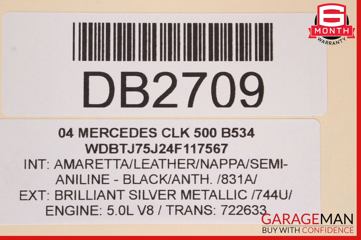 03-05 Mercedes W209 CLK500 Right Passenger Side Interior Door Panel Black OEM