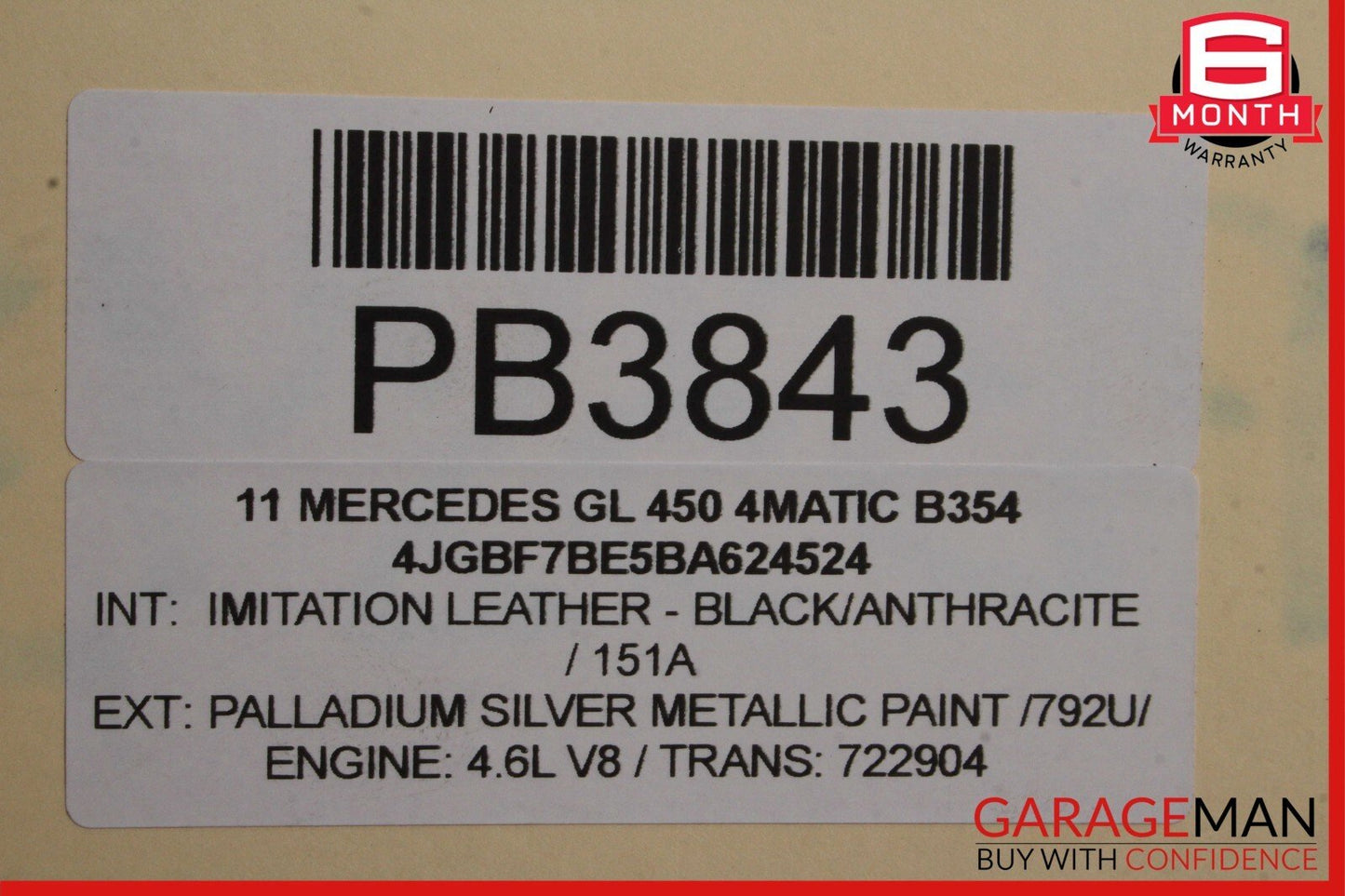 06-12 Mercedes W164 GL450 GL550 Front Bumper Reinforcement Impact Rebar Bar