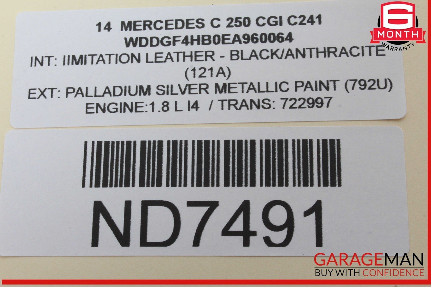 08-14 Mercedes W204 C250 CGI Rear Left Side Door Window Regulator Motor OEM