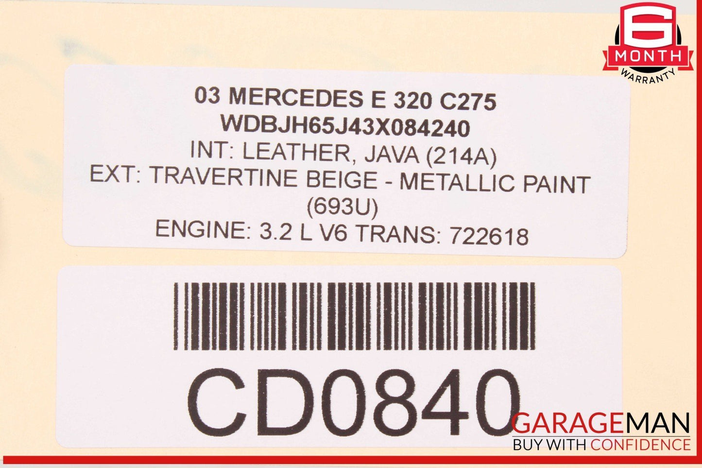 00-03 Mercedes W210 E320 E430 Front Right Top Upper Seat Cushion OEM