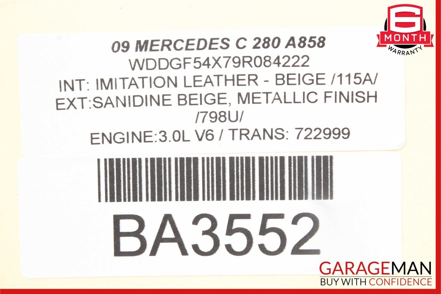 08-11 Mercedes W204 C300 C350 C63 AMG Rear Right Side Door Control Module Unit