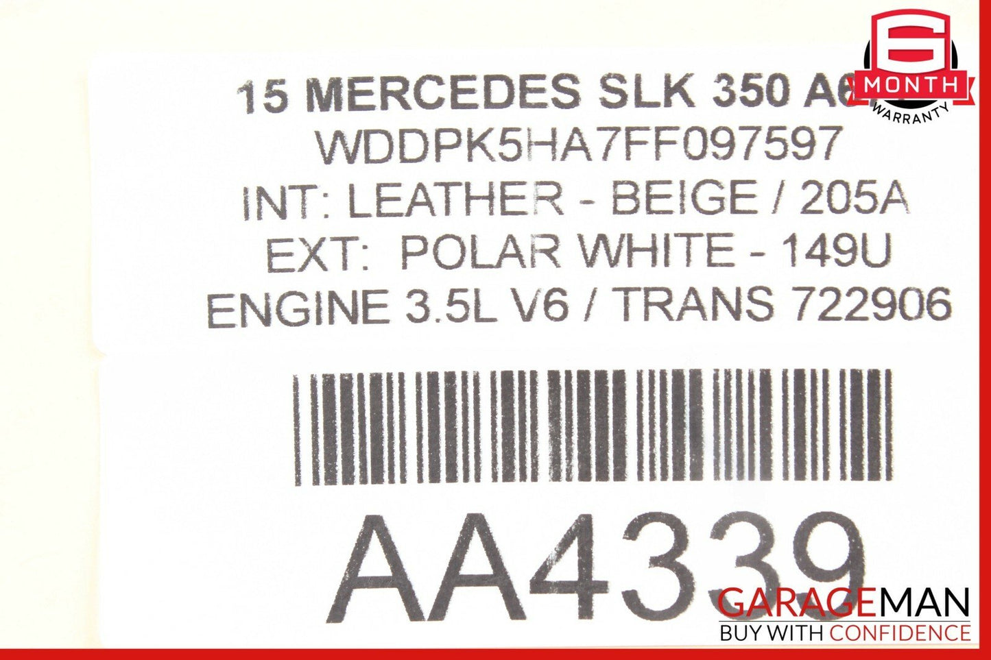 12-20 Mercedes R172 SLK350 Front Left Side Seat Belt Seatbelt Retractor Black