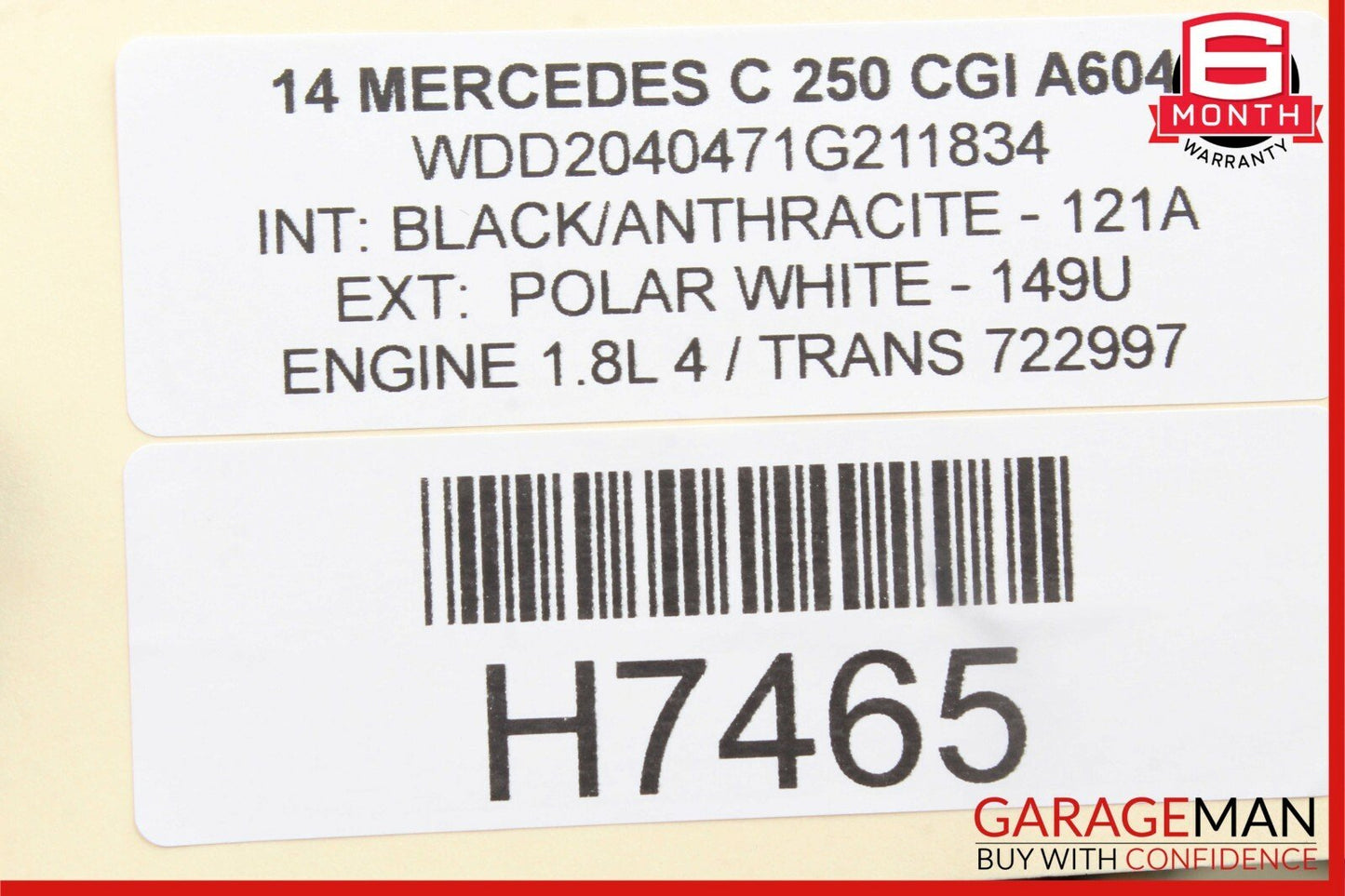 08-14 Mercedes W204 C250 C300 C350 Front Left Side Door Window Regulator Motor
