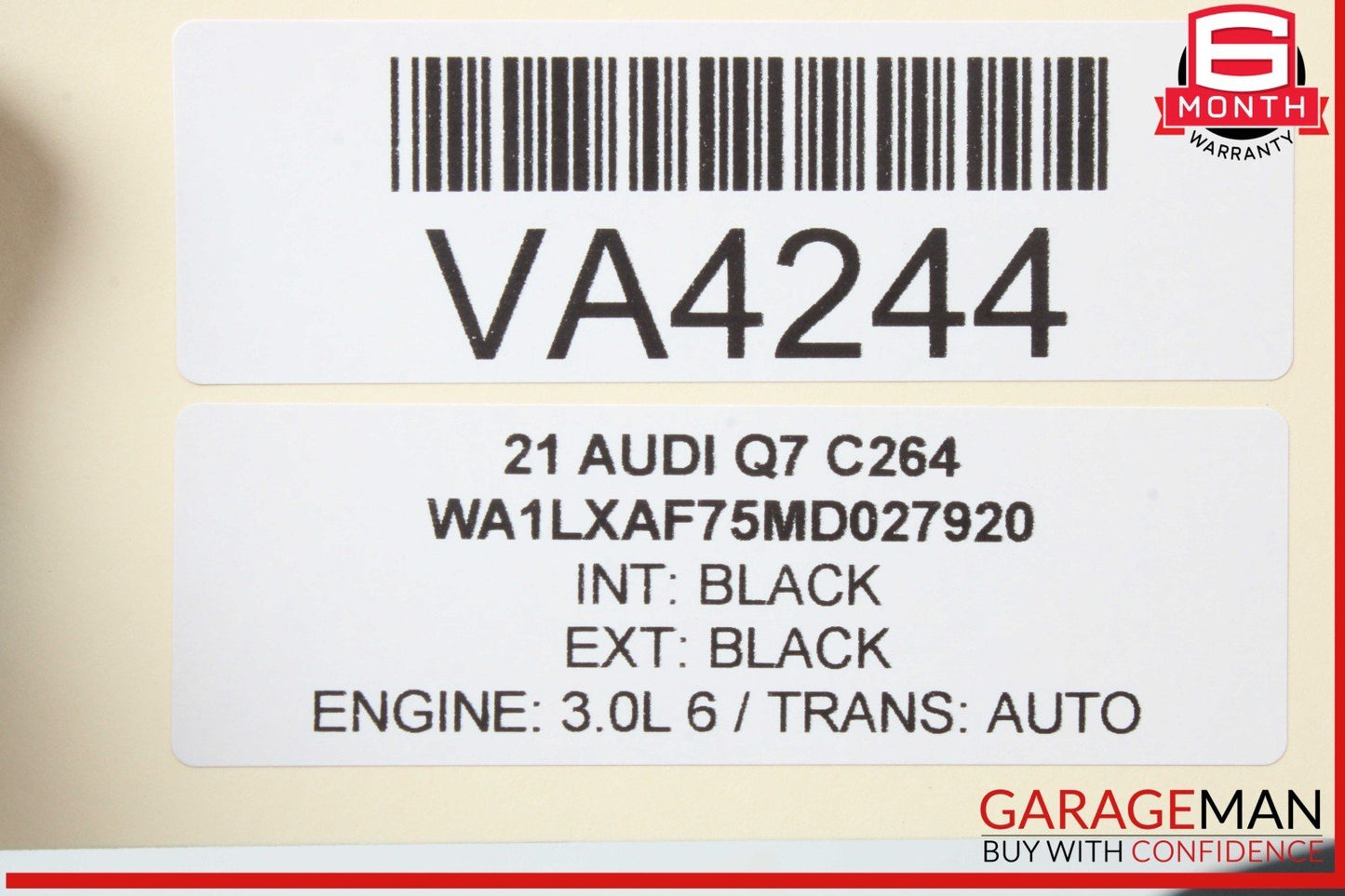17-24 Audi Q7 Front Right Passenger Side Head Rest Headrest Black 4M0881902 OEM