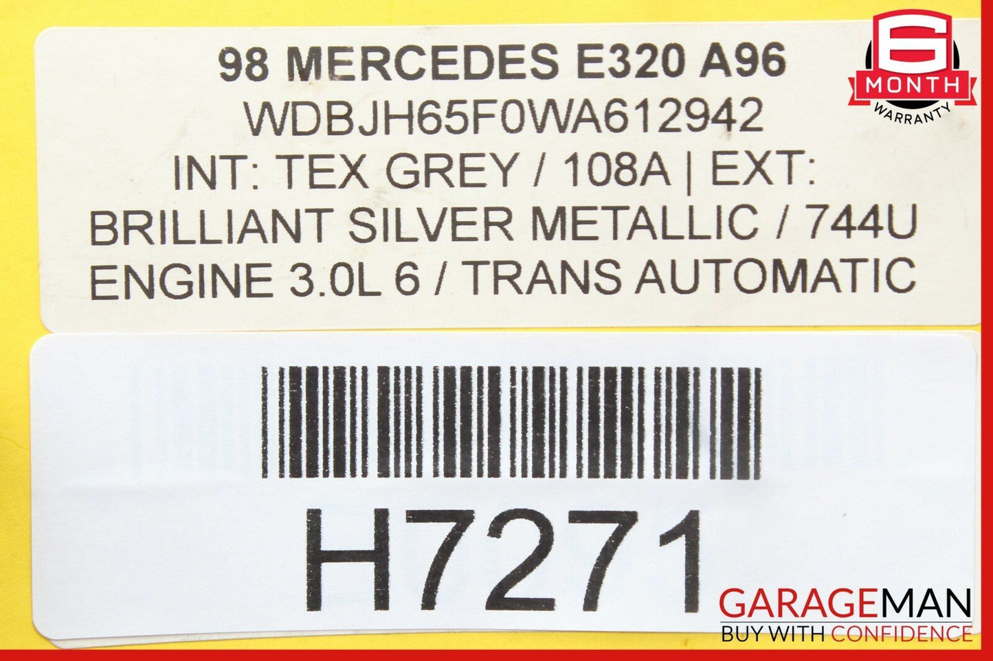 98-02 Mercedes W210 E320 Rear Left Driver Side Exterior Door Handle Assembly OEM