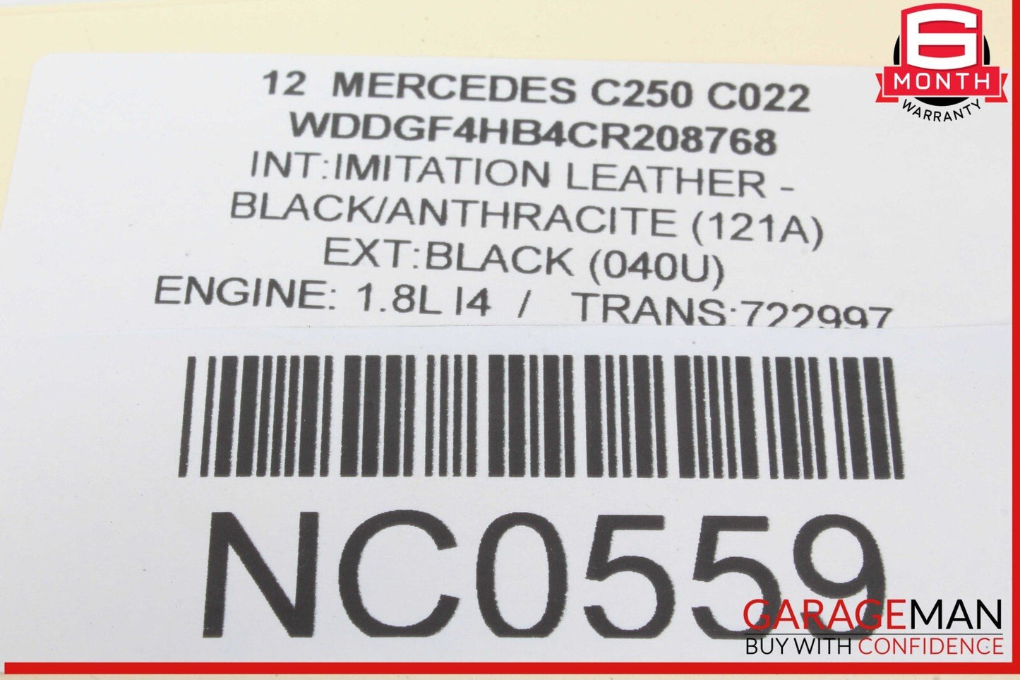 08-17 Mercedes W204 C250 C300 Trunk Lid Latch Lock Actuator 2047500261 OEM