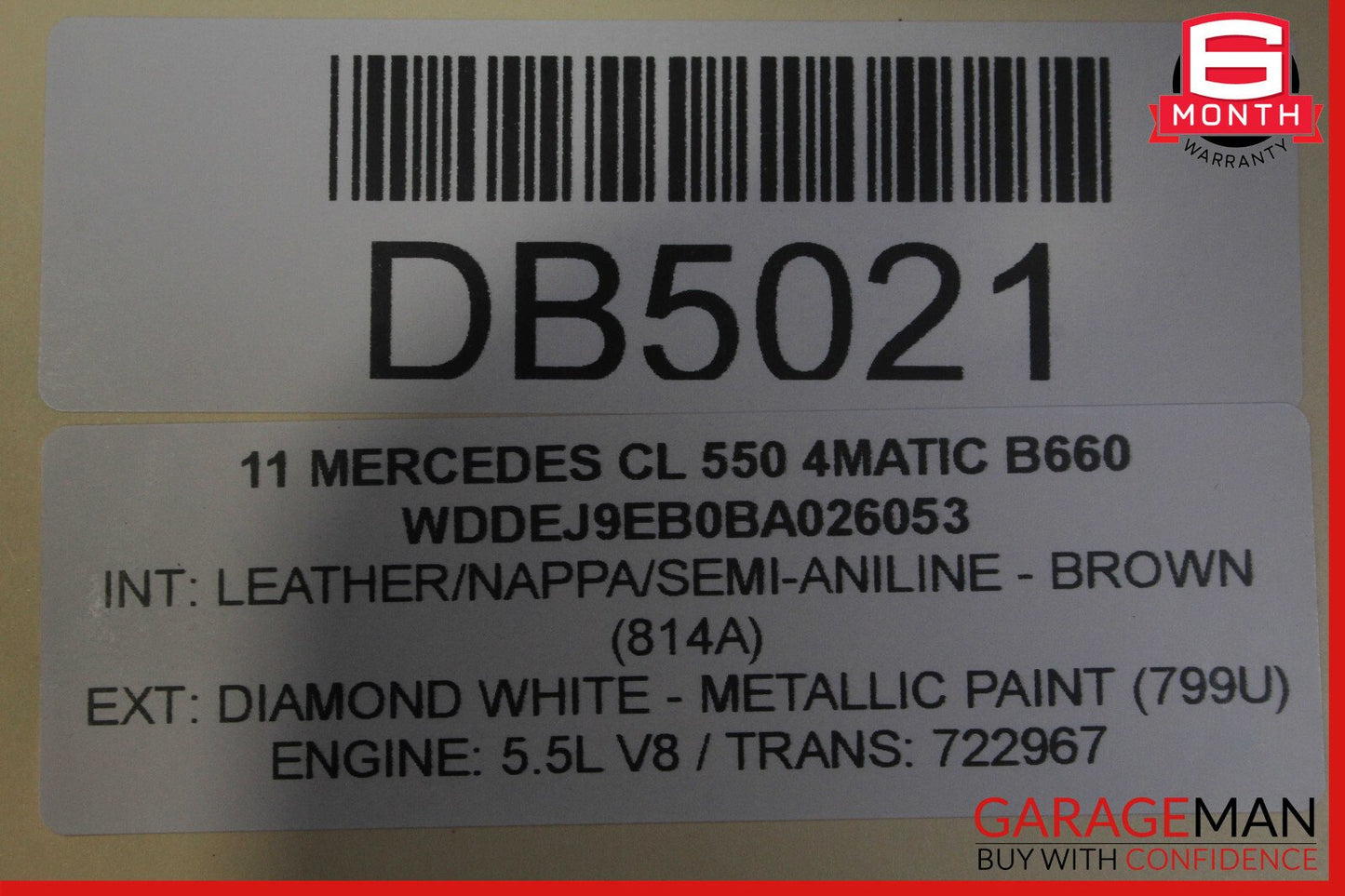 11-14 Mercedes W216 CL550 CL63 AMG CL600 Trunk Lid Panel Assembly OEM