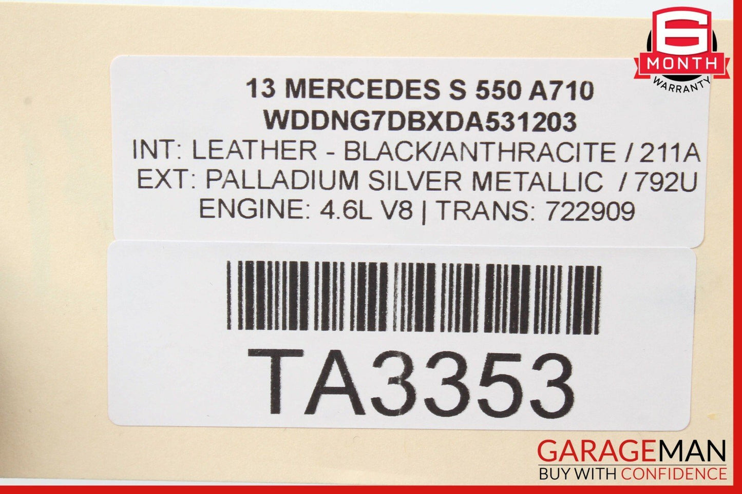 07-13 Mercedes W221 S550 Rear Window Sun Shade Screen Roller Blind Anthracite