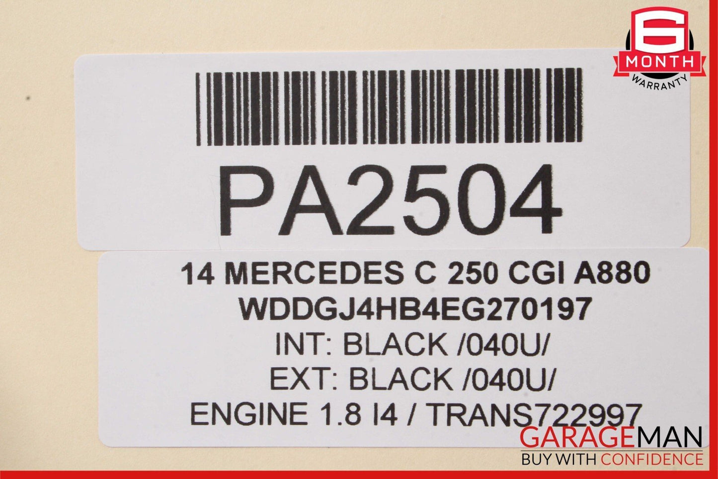 12-15 Mercedes W204 C250 C350 Coupe Rear Lower Bottom Seat Cushion Cover Black