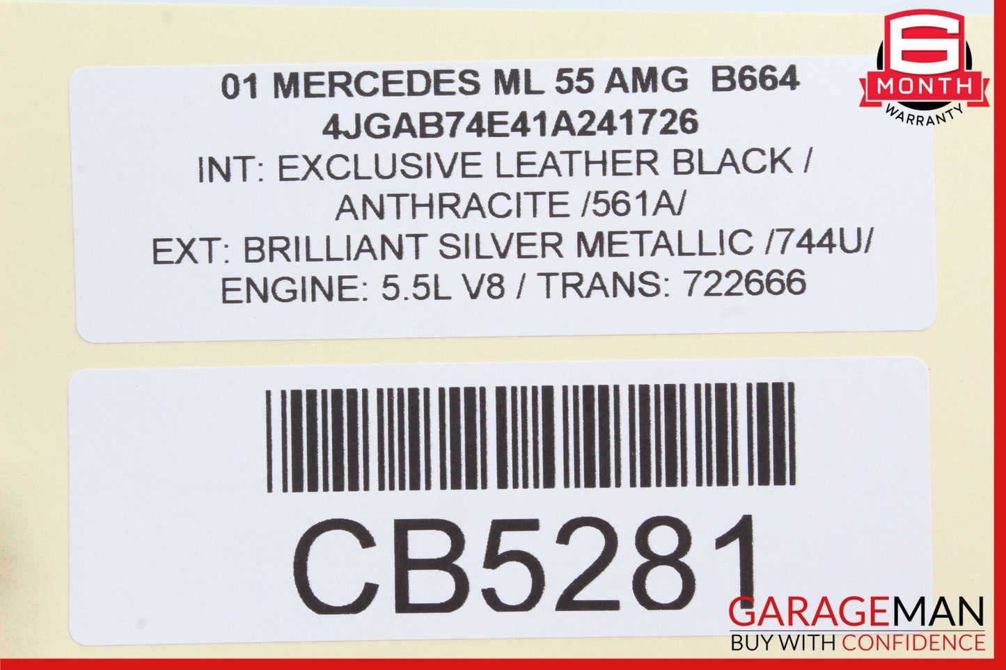 98-05 Mercedes W163 ML55 AMG ML350 Rear Right Side Top Upper Control Arm OEM