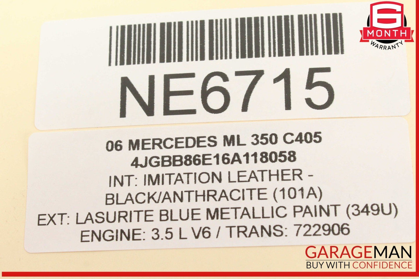 06-12 Mercedes W164 ML350 GL450 Rear Trunk Lid Tailgate Hydraulic Cylinder OEM