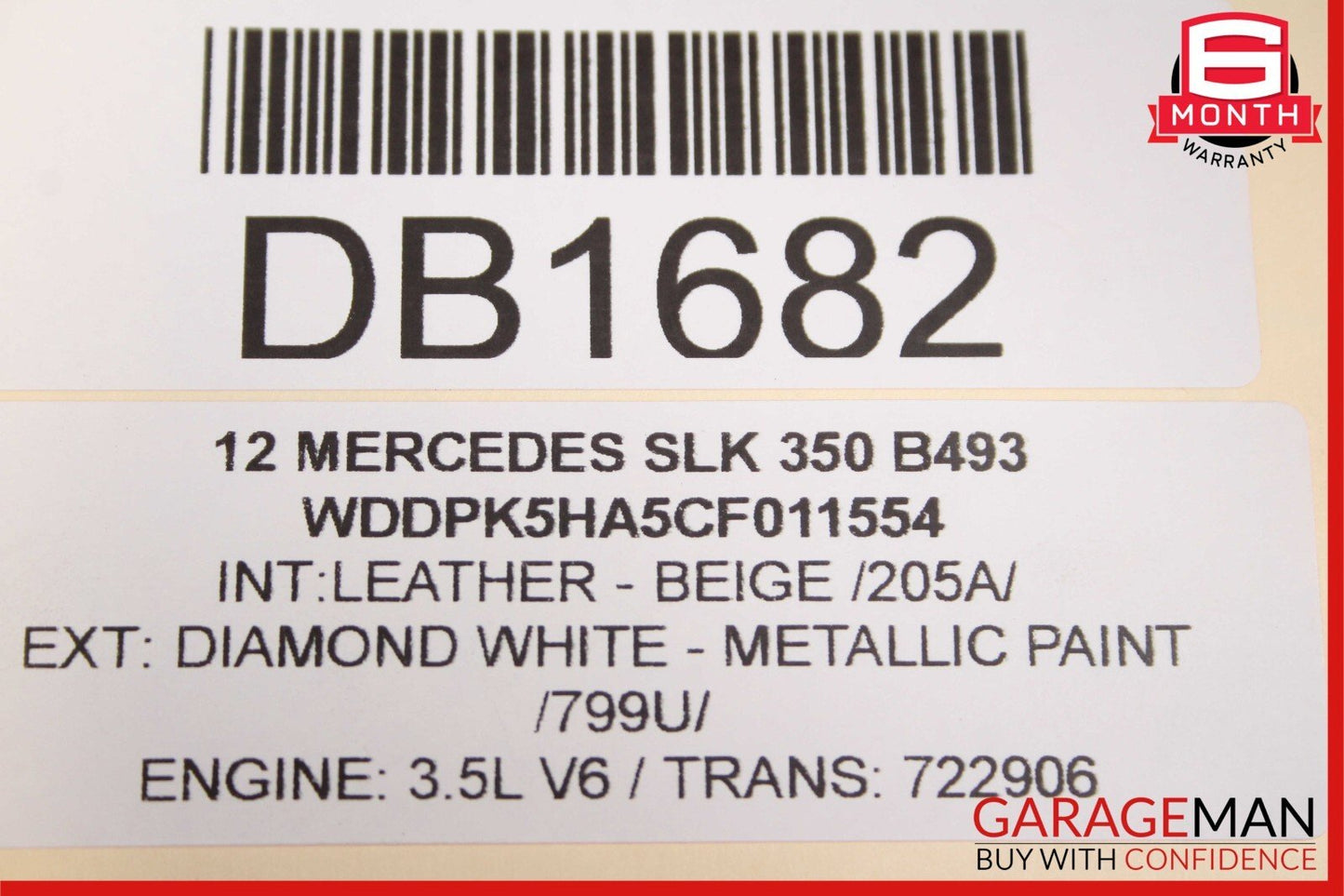 12-16 Mercedes R172 SLK350 Front Left Side Interior Door Panel Cover Assy Beige