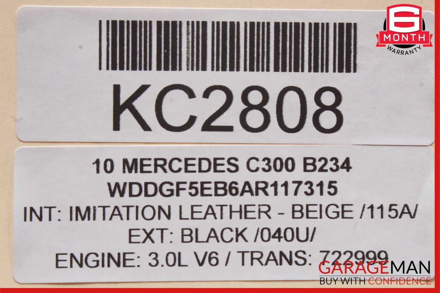 08-12 Mercedes W204 C280 C300 GLK350 Driver Steering Wheel 3 Spoke Black OEM