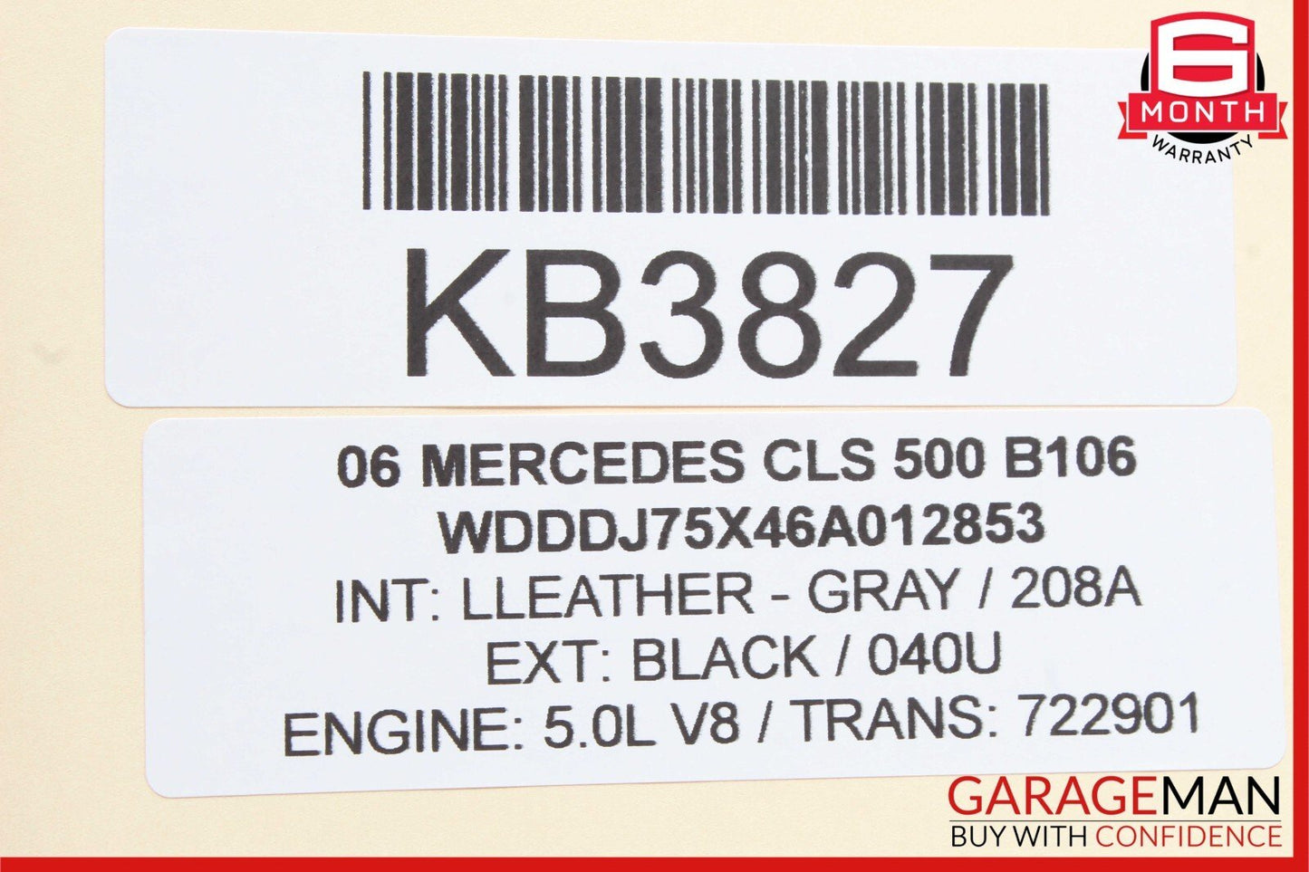 06-10 Mercedes W219 CLS500 E350 Fog Light Lamp Left Driver Side 1698201556 OEM