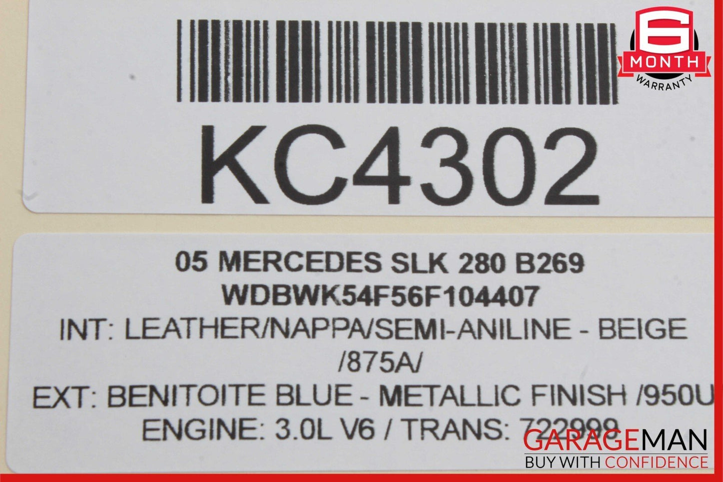05-08 Mercedes R171 SLK280 Front Right Side Seatbelt Seat Belt Retractor OEM