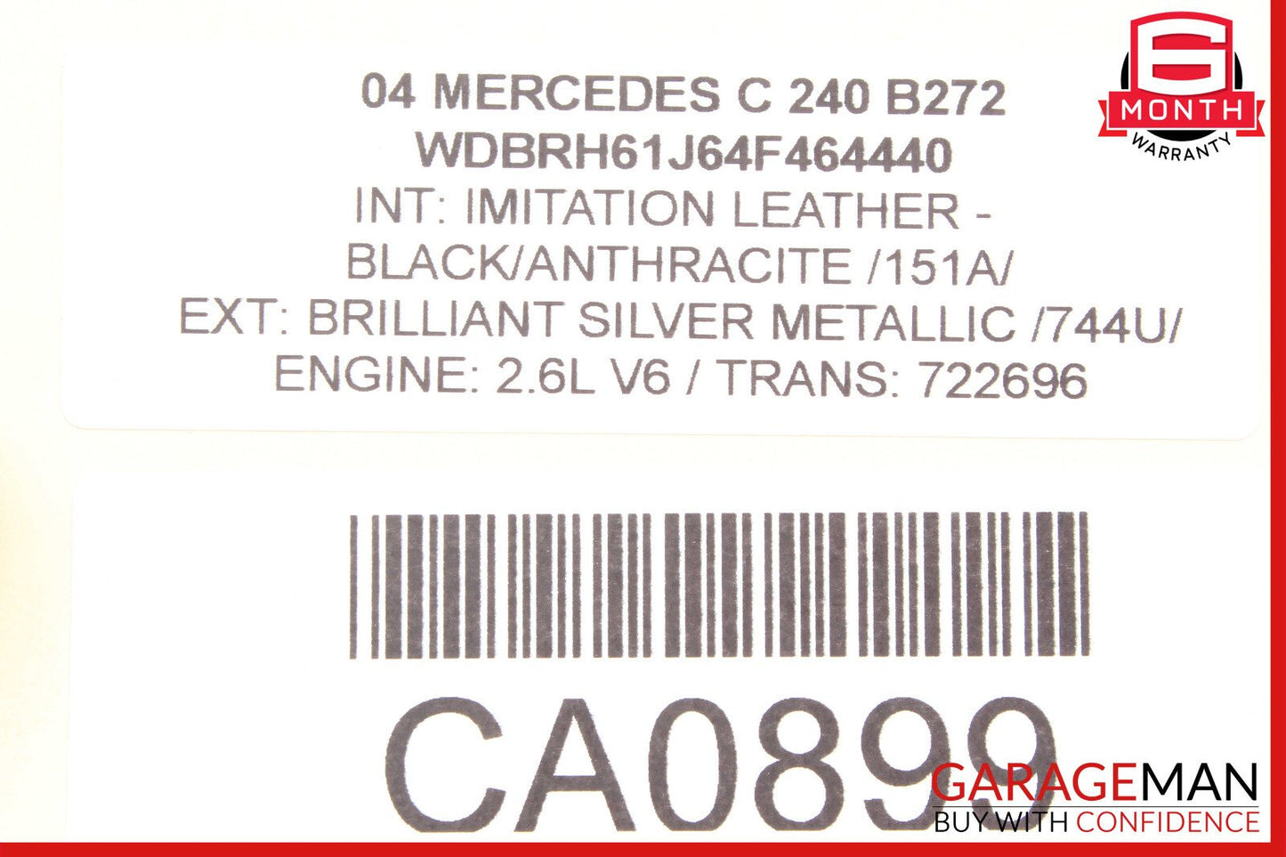 01-05 Mercedes W203 C240 CLK320 Engine Upper Oil Pan 1120141402 OEM