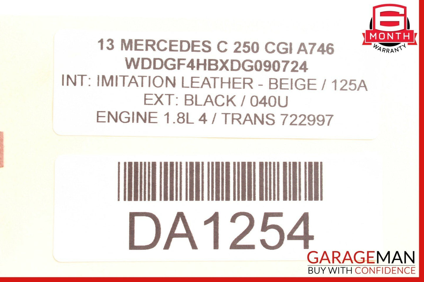 08-14 Mercedes W204 C250 Rear Left Driver Side Exterior Door Handle Black