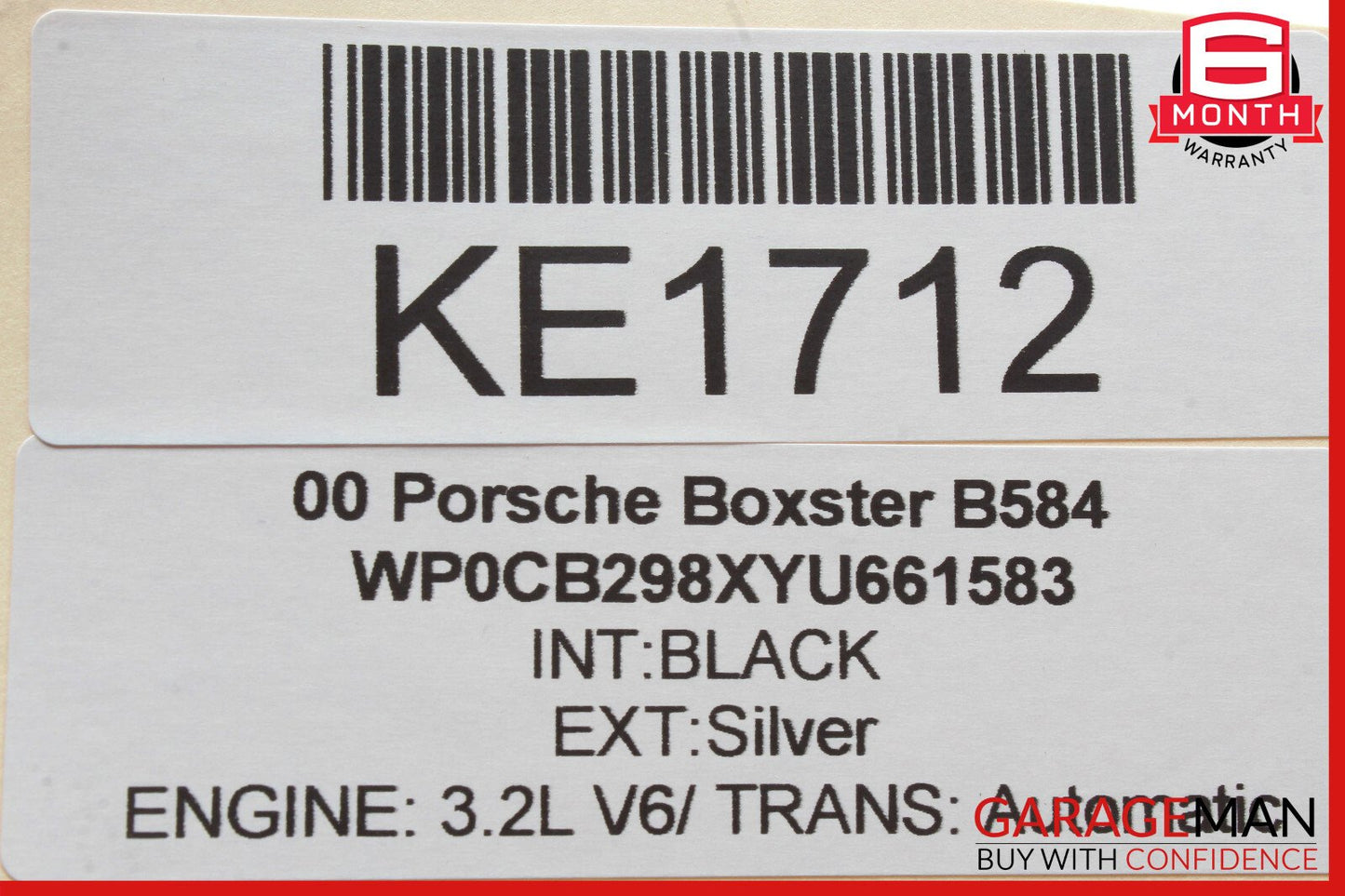 97-04 Porsche Boxster S 986 Rear Right Passenger Side Bumper Guard Buffer OEM