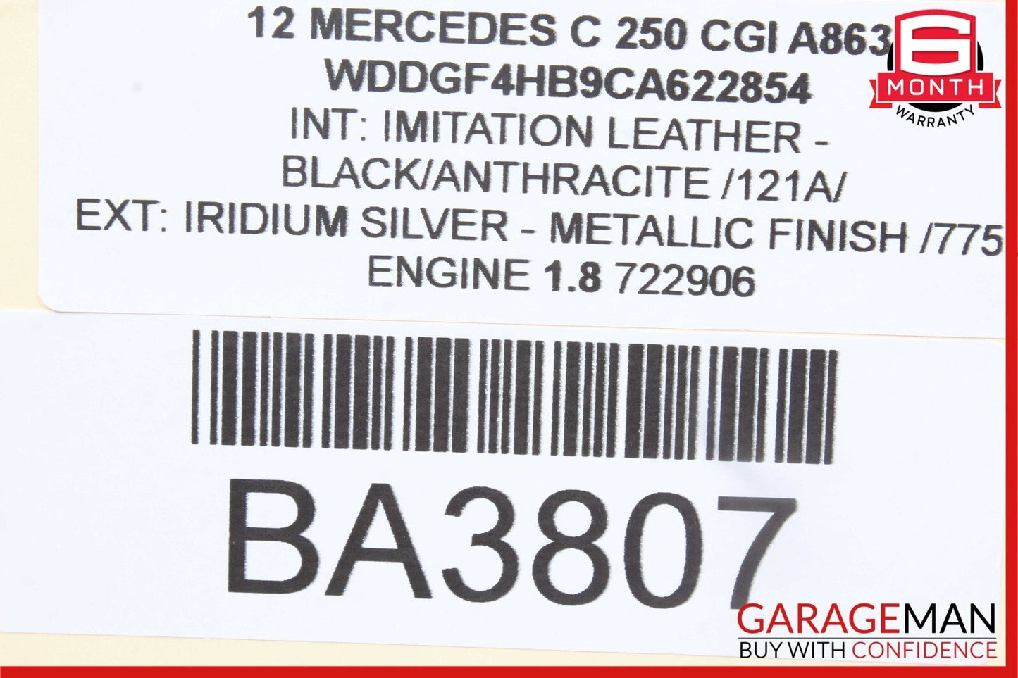 12-14 Mercedes W204 C350 C250 Right Side Keyless Go Exterior Door Handle Silver