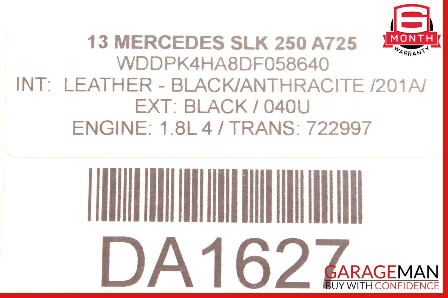 10-16 Mercedes R172 SLK250 C250 Air Intake Cleaner Filter Housing Box 2710901601