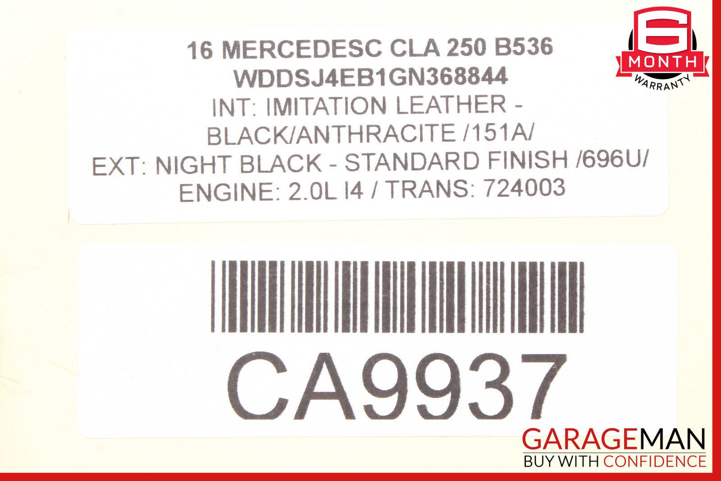 13-17 Mercedes W117 CLA250 Master Cylinder Power Brake Booster OEM