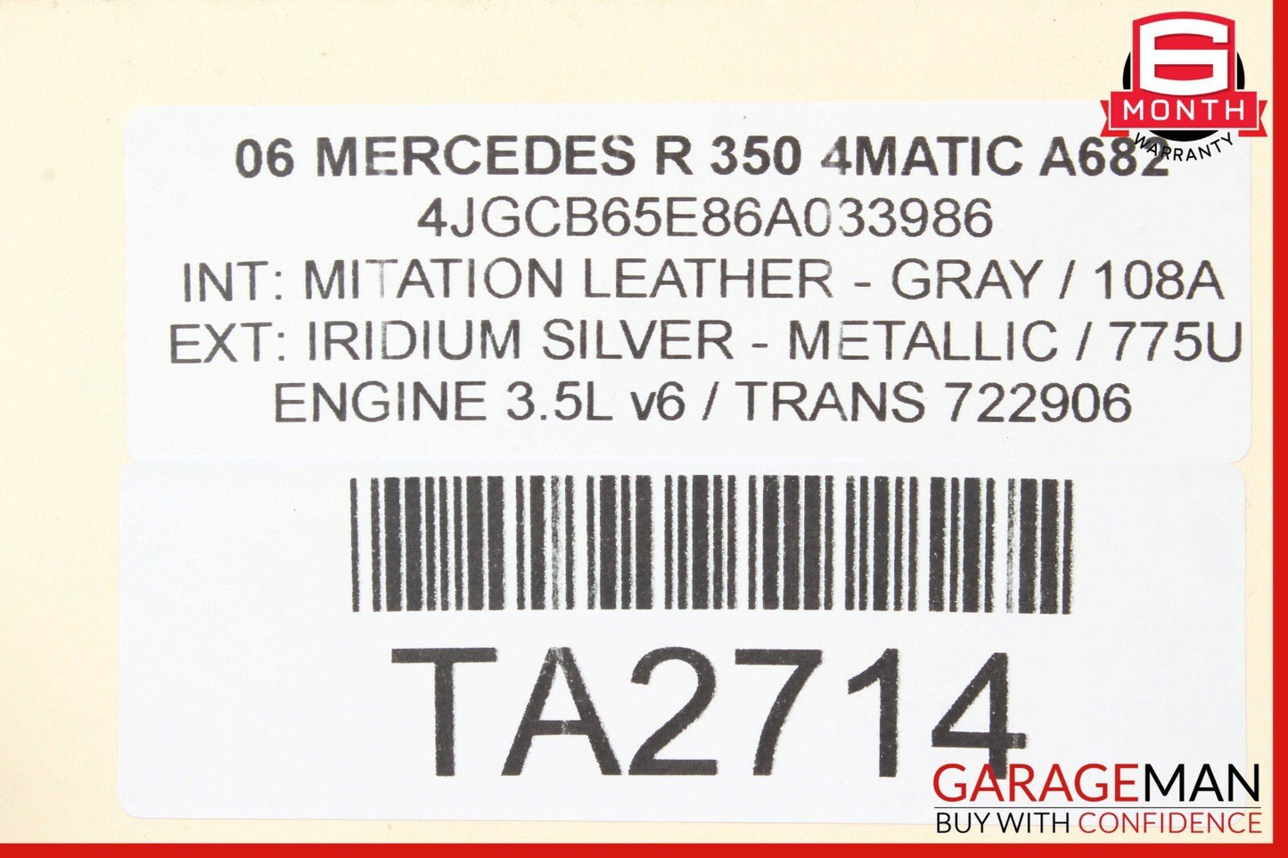 06-10 Mercedes W251 R350 Panoramic Pano Sunroof Guide Rail Track Frame OEM