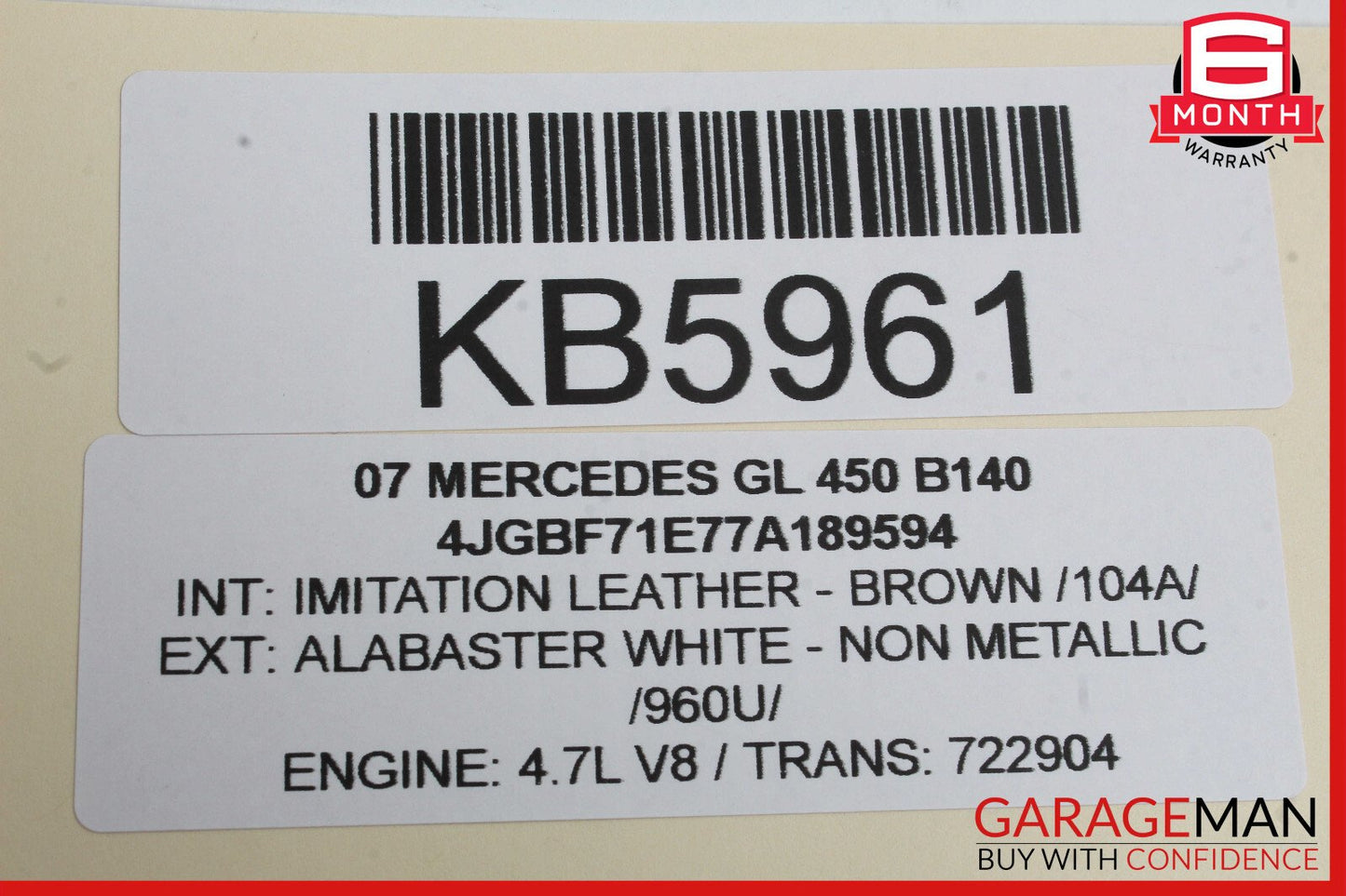06-13 Mercedes X164 GL450 ML500 R350 Exterior Door Handle Front Right Side OEM