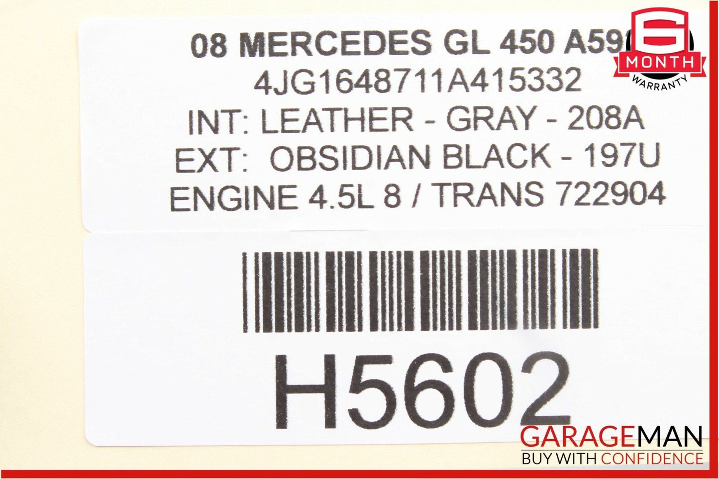 06-12 Mercedes X164 GL450 ML450 Front Right Side Sun Visor Sunvisor Shade Gray