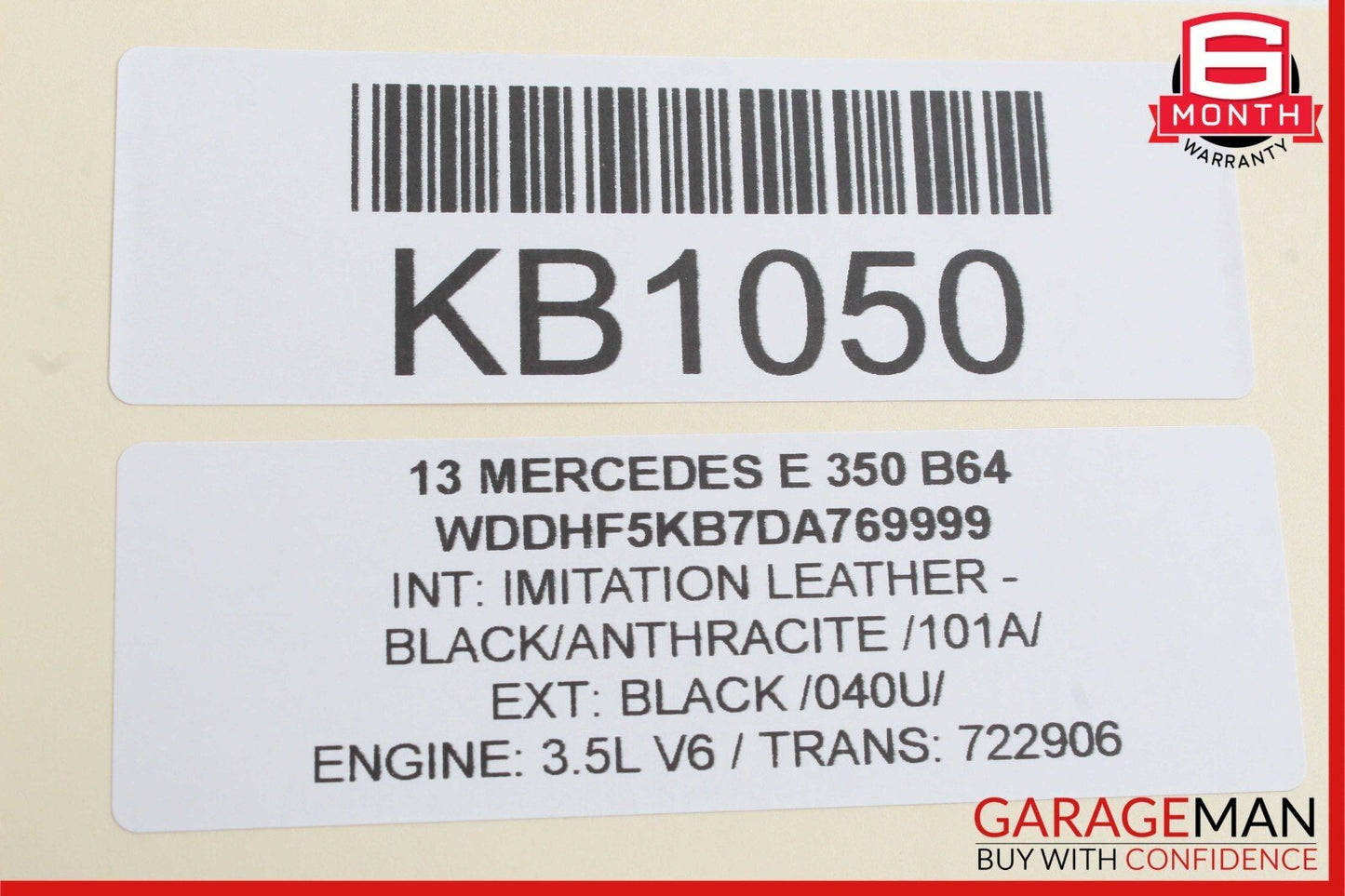 10-16 Mercedes W212 E350 E400 C300 Interior Rear View Mirror Black OEM