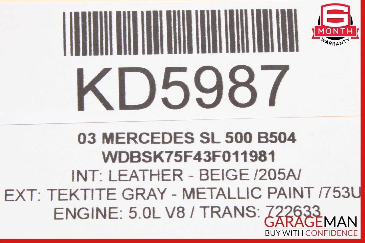 03-06 Mercedes R230 SL500 SL600 Front Right Side Exterior Door Handle OEM