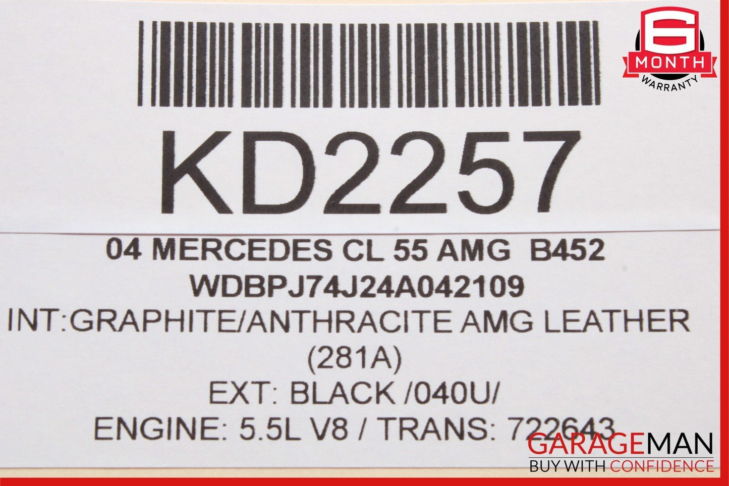 00-12 Mercedes CL500 CLK500 SL600 CL55 Front Right Side Window Regulator Motor