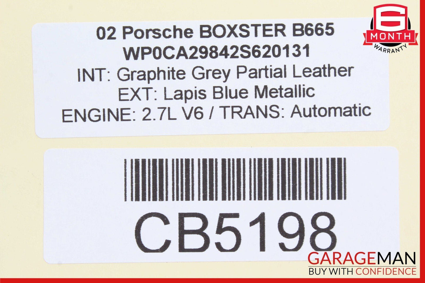 97-04 Porsche Boxster 986 Rear Trunk 3rd Third Stop Brake Tail Light Lamp Assy