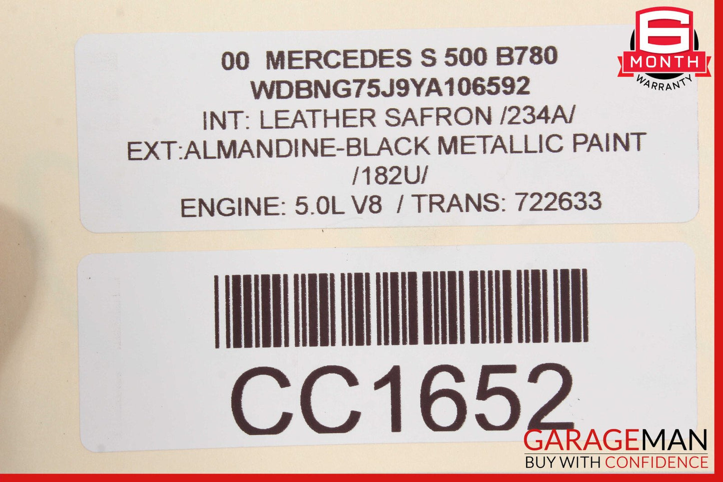 00-02 Mercedes W220 S430 S55 Front Right or Left Top Upper Seat Cushion OEM