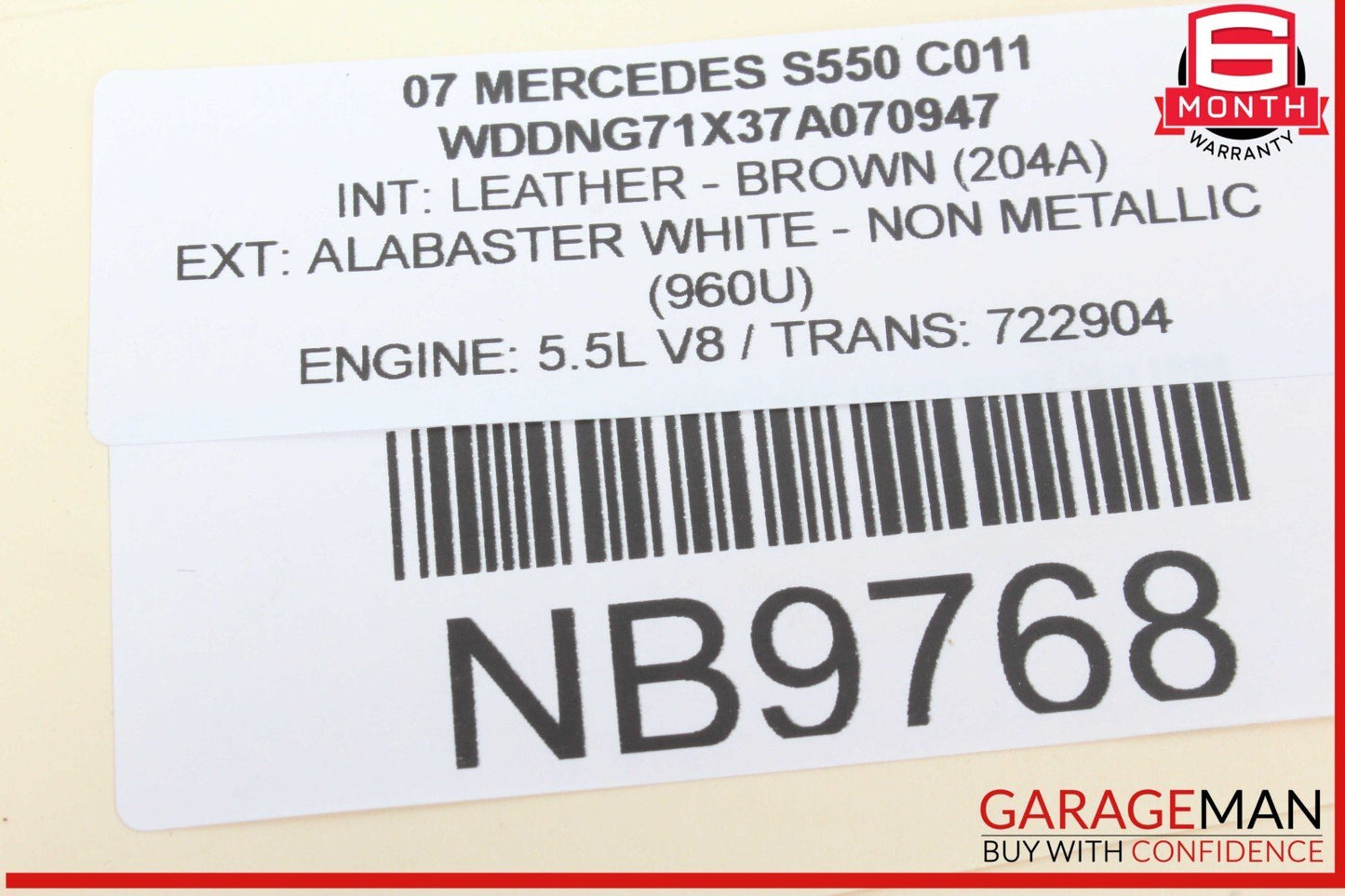 07-09 Mercedes W221 S550 S600 Front Left Side Door Rear View Mirror OEM