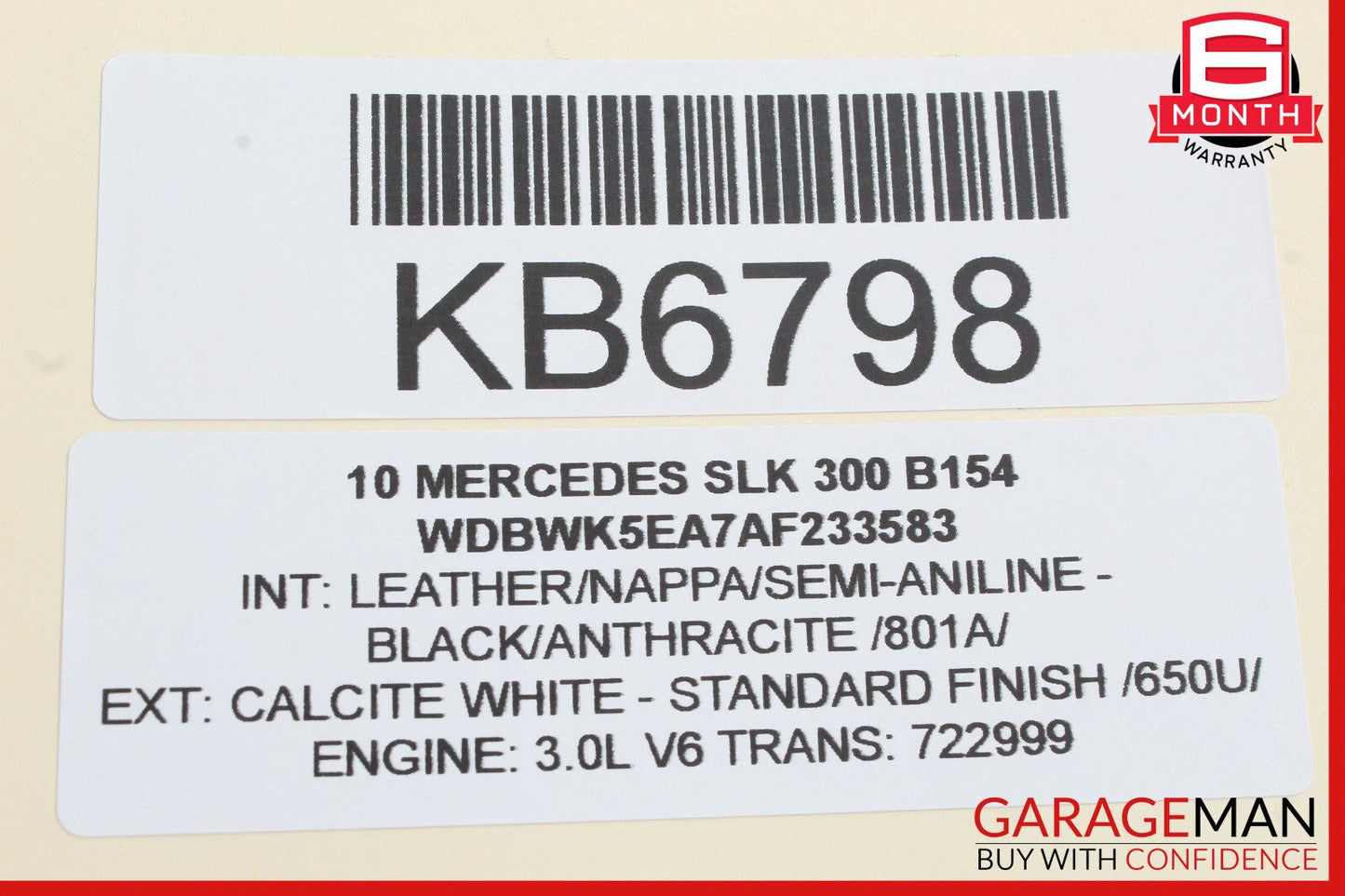05-11 Mercedes R171 SLK300 Right Convertible Top Latch Catch Lock OEM