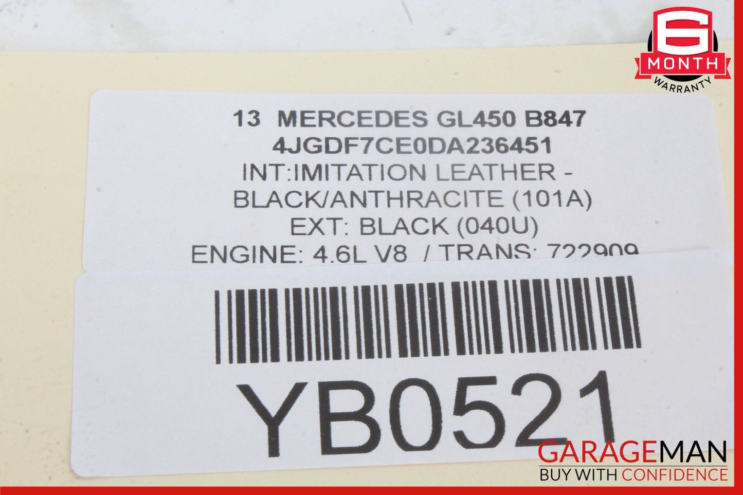 13-16 Mercedes X166 GL450 GL550 GL350 Roof Curtain Air Bag Left Driver Side OEM