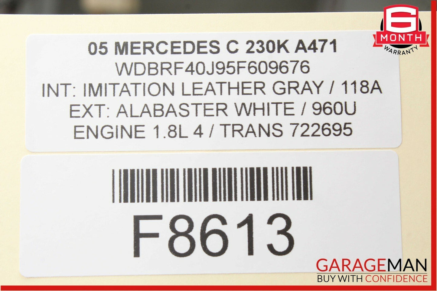 01-07 Mercedes W203 C230 Rear Right Passenger Side Door Window Regulator Motor