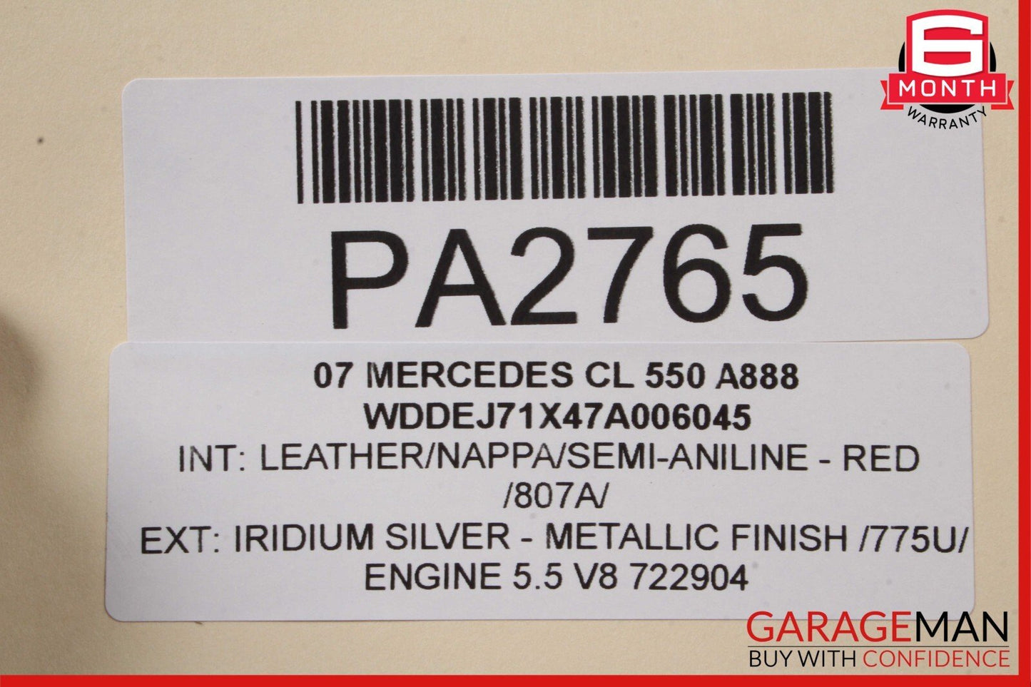 07-10 Mercedes W216 CL550 CL600 Front Left Driver Side Fender Panel Silver