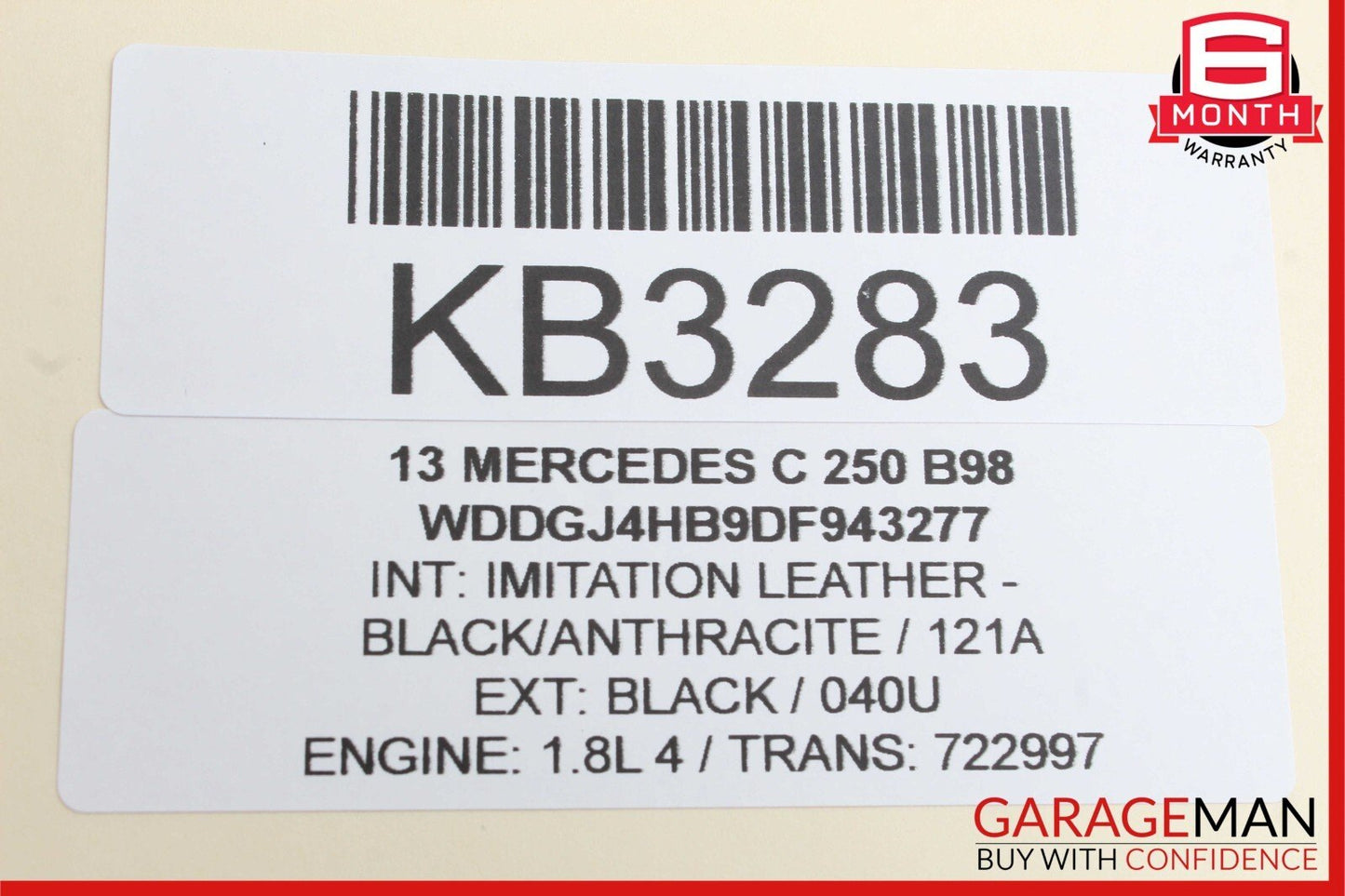 08-14 Mercedes W204 C250 Front Right Side Sun Visor Sunvisor Shade Black OEM