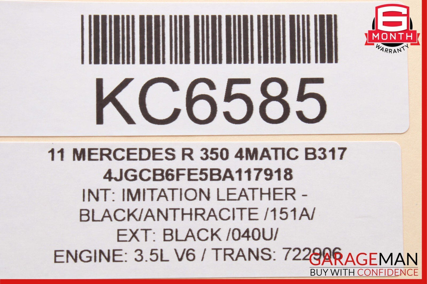 06-13 Mercedes W251 R350 Rear Left 2nd Row Seat Belt Seatbelt Retractor OEM