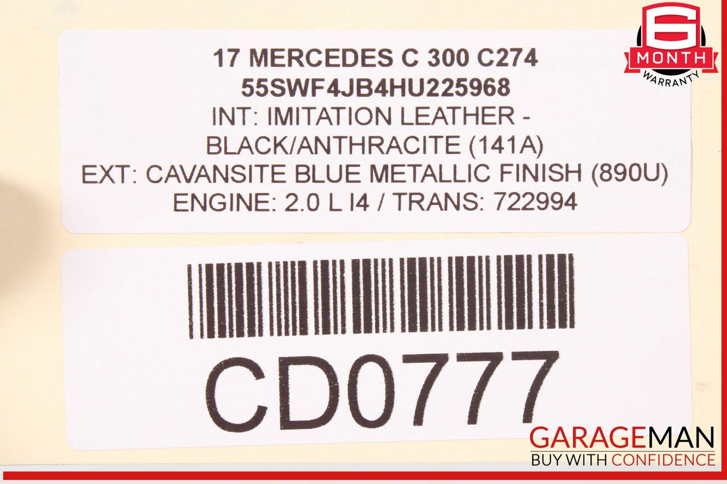 15-18 Mercedes W205 C300 RWD Rear Axle Driveshaft Drive Shaft Propeller OEM