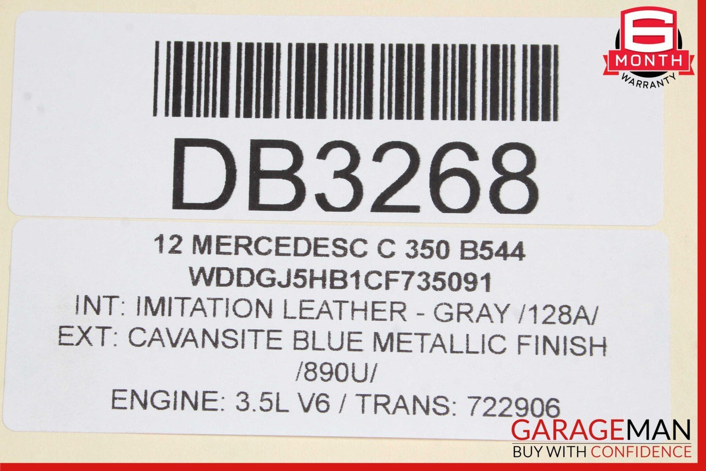 08-14 Mercedes W204 C300 Sedan Rear Bench Lower Bottom Seat Cushion Cover Brown