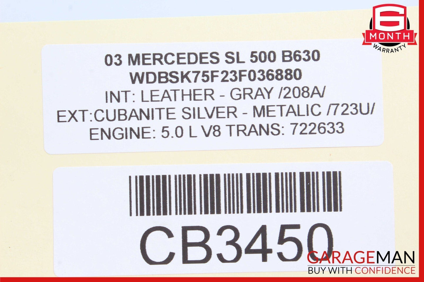 03-12 Mercedes R230 SL500 SL550 E500 Rear Left Upper Control Arm 2303520001 OEM