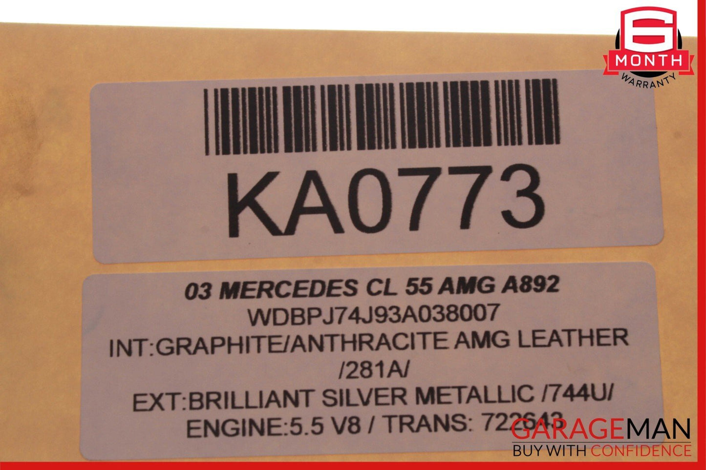 03-06 Mercedes W215 CL55 AMG 5.5 V8 Engine Right Cylinder Head 1370161501 M113K