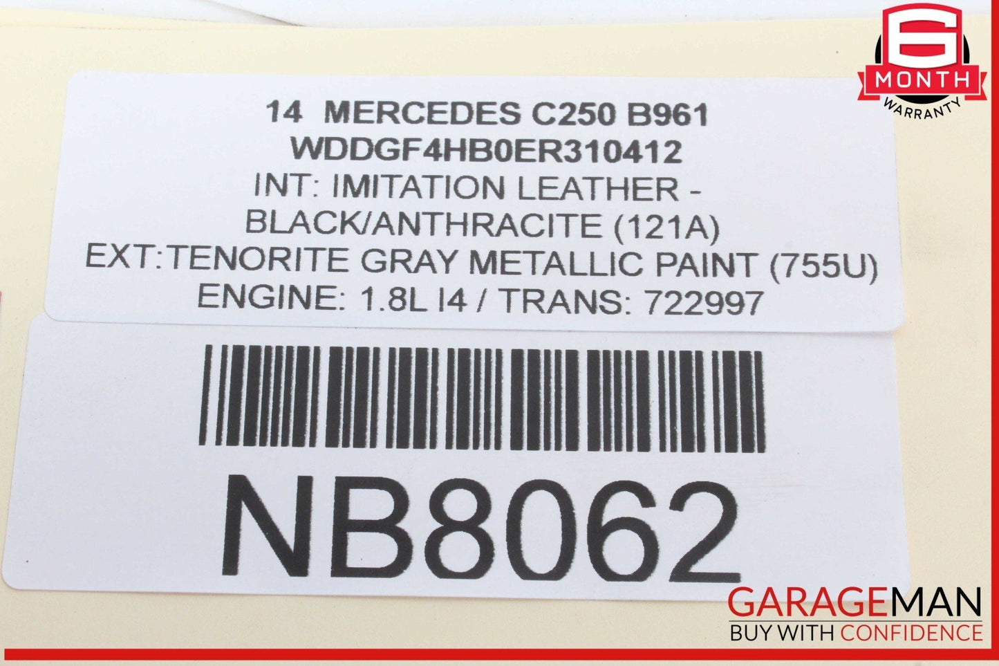 08-14 Mercedes W204 C250 C350 C280 Upper Radiator Core Support Bar Black OEM