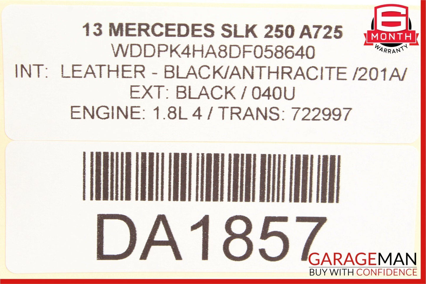 12-14 Mercedes R172 SLK250 Engine Ignition Coil Spark Plug 0001502580 Set OEM