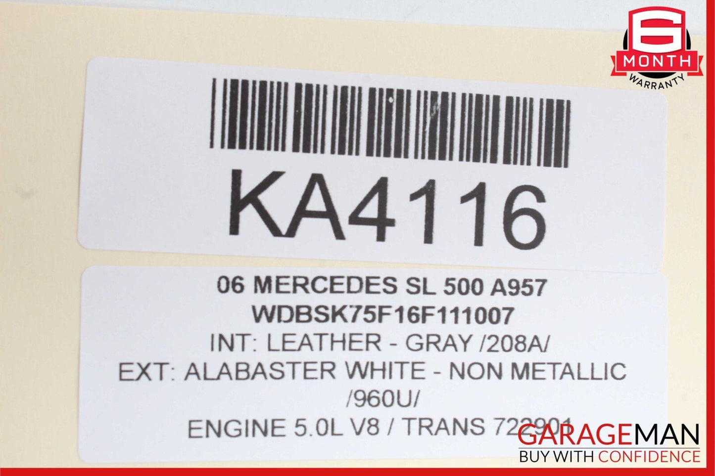 03-08 Mercedes R230 SL500 Rear Right Seat Belt Retractor Speaker Luggage Assy