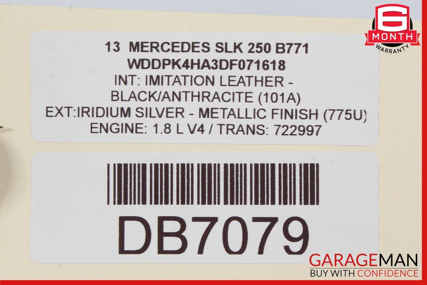 12-16 Mercedes R172 SLK200 SLK250 Front Left Interior Door Panel Assy Black